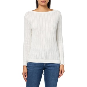 image:imageNautica Womens Long Sleeve Cable Boatneck SweaterIvory