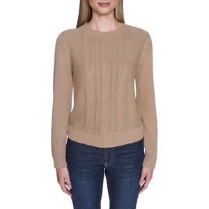 image:imageNautica Womens Long Sleeve Cable Crewneck SweaterCamel