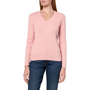 image:imageNautica Womens Long Sleeve Cable VNeck SweaterBridal Rose