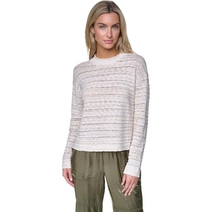 image:imageNautica Womens Long Sleeve Cable VNeck SweaterWhite Swan Multi
