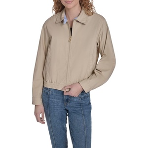 image:imageNautica Womens Long Sleeve Cotton Collared Zip Front JacketIrish Creme