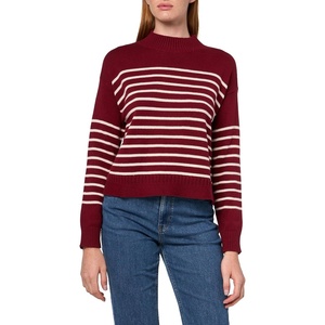 image:imageNautica Womens Long Sleeve Pullover Mockneck SweaterDeep RougeWhite Swan