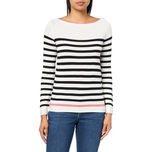 image:imageNautica Womens Mariner Stripe Pullover Boatneck Long SleeveIvory Multi