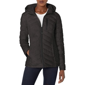 image:imageNautica Womens Midweight Stretch Puffer Jacket With Faux Fur Lined HoodCharcoal