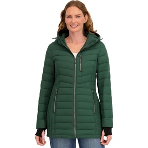image:imageNautica Womens Midweight Stretch Puffer Jacket with Storm CuffsVerde