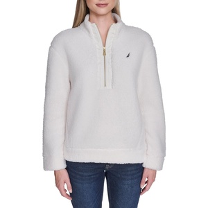 image:imageNautica Womens Mockneck Fleece Sweater PulloverNew Soft Ivory