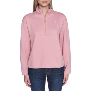 image:imageNautica Womens Mockneck Zip Up Fleece JacketNew Bridal Rose