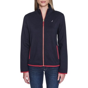 image:imageNautica Womens Mockneck Zip Up Fleece JacketNight Sky