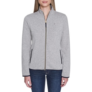 image:imageNautica Womens Mockneck Zip Up Fleece JacketStorm Heather Grey