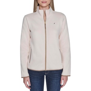 image:imageNautica Womens Mockneck Zip Up Fleece JacketWhite Swan