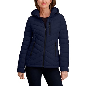 image:imageNautica Womens Packable Stretch Puffer Jacket With Adjustable HemNavy Seas