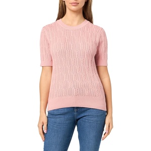 image:imageNautica Womens Short Sleeve Crew Neck Cable Solid SweaterBridal Rose