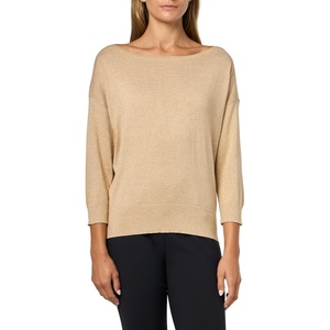 image:imageNautica Womens Short Sleeve Lurex VNeck PulloverLight FawnGold