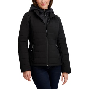 image:imageNautica Womens Short Stretch Hybrid Puffer JacketCaviar Black