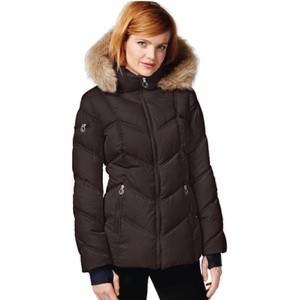 image:imageNautica Womens Short Stretch Puffer Jacket with Storm CuffsChocolate