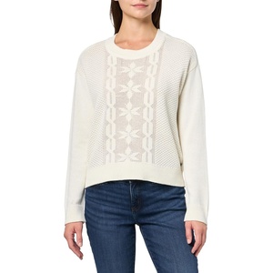 image:imageNautica Womens Snowflake Long Sleeve Cable Crew SweaterIvory