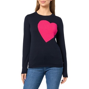 image:imageNautica Womens Soft Heart Long Sleeve Crewneck SweaterNight SkyAster Pink