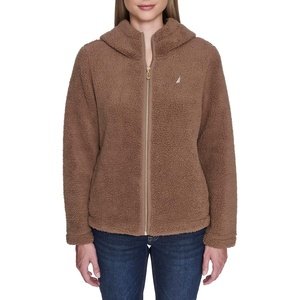 image:imageNautica Womens Solid Sherpa Zipup Hoodie JacketBarley
