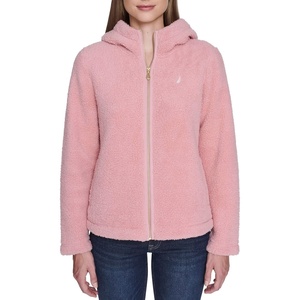 image:imageNautica Womens Solid Sherpa Zipup Hoodie JacketBridal Rose