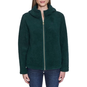 image:imageNautica Womens Solid Sherpa Zipup Hoodie JacketForest