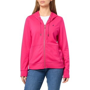 image:imageNautica Womens Solid Zipper Long Sleeve Hoodie SweatshirtAster Pink