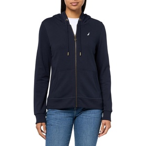 image:imageNautica Womens Solid Zipper Long Sleeve Hoodie SweatshirtNight Sky