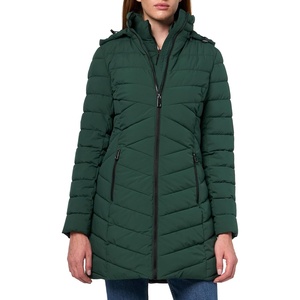 image:imageNautica Womens Stretch Puffer Jacket With Interior BibVerde