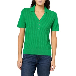 image:imageNautica Womens VNeck Cable Polo Long SleeveFern
