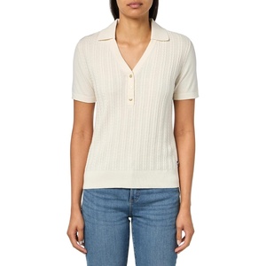 image:imageNautica Womens VNeck Cable Polo Long SleeveIvory