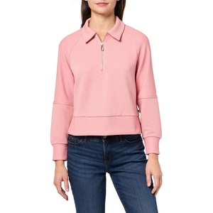 image:imageNautica Womens Zipper Collared Ribbed Pullover SweatshirtBridal Rose