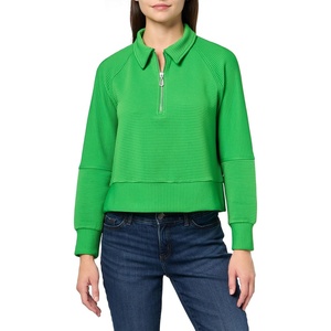 image:imageNautica Womens Zipper Collared Ribbed Pullover SweatshirtNew Leaf