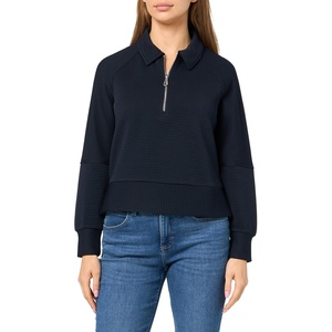 image:imageNautica Womens Zipper Collared Ribbed Pullover SweatshirtNight Sky
