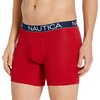 image:imageNautica Mens 3Pack Classic Cotton Stretch Boxer BriefsNautica RedCapriSwordfish Print Black