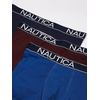 image:imageNautica Mens 3Pack Classic Cotton Stretch Boxer BriefsPeacoatMonaco BlueTawny Port