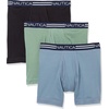 image:imageNautica Mens Classic Cotton 3Pack Boxer BriefsBlackDark IvySummit Blue