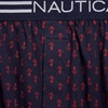 image:imageNautica Mens Classic Cotton Loose Knit Boxer2 Way Anchor Print Peacoatnautica Red