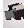 image:imageNautica Mens Cotton Stretch 4 Pack Boxer BriefsBlackHeather GreyStripe 2Anchor Print