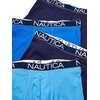 image:imageNautica Mens Cotton Stretch 4 Pack Boxer BriefsPeacoatSea CobaltAero Blue