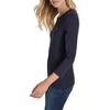image:imageNautica Womens 34 Sleeve Length Cotton Solid Scalloped Knit TopNight Sky