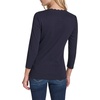 image:imageNautica Womens 34 Sleeve Length Cotton Solid Scalloped Knit TopNight Sky