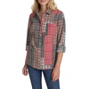 image:imageNautica Womens Button Front Long Sleeve Roll Tab ShirtBlack Multi