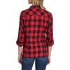 image:imageNautica Womens Button Front Long Sleeve Roll Tab ShirtBlackHaute Red