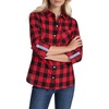 image:imageNautica Womens Button Front Long Sleeve Roll Tab ShirtBlackHaute Red