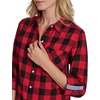 image:imageNautica Womens Button Front Long Sleeve Roll Tab ShirtBlackHaute Red