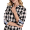 image:imageNautica Womens Button Front Long Sleeve Roll Tab ShirtBlackWhite Swan