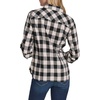 image:imageNautica Womens Button Front Long Sleeve Roll Tab ShirtBlackWhite Swan