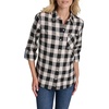 image:imageNautica Womens Button Front Long Sleeve Roll Tab ShirtBlackWhite Swan