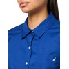 image:imageNautica Womens Button Front Long Sleeve Roll Tab ShirtMarina Blue