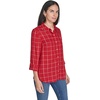 image:imageNautica Womens Button Front Long Sleeve Roll Tab ShirtNew Haute Red Multi