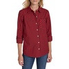 image:imageNautica Womens Button Front Long Sleeve Roll Tab ShirtTigers EyeWhite Swan